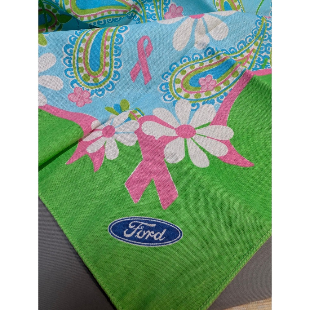 Vintage Lilly Pulitzer x Ford Breast Cancer Awareness Cotton Bandana Scarf